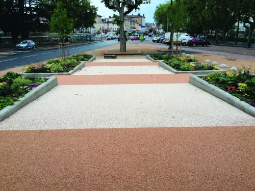 Decorative gravel coatings