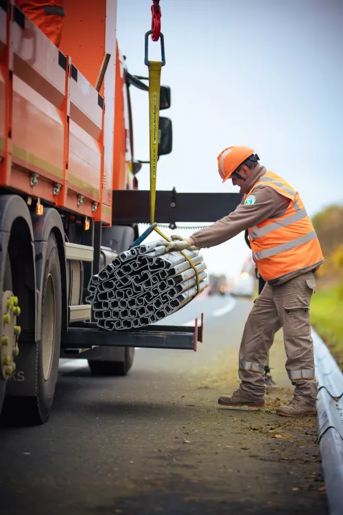 Nombre d'agents -Chantier de pause de glissière sur A5 avec l'atelier DRR