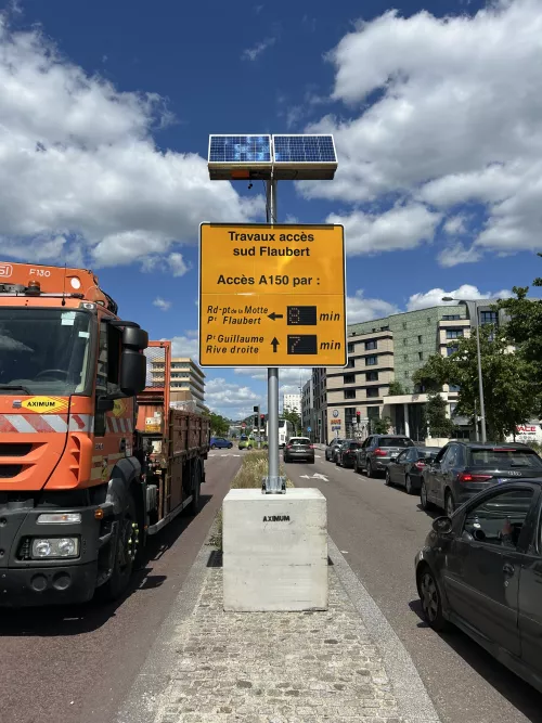 Temps de parcours Rouen panneau 